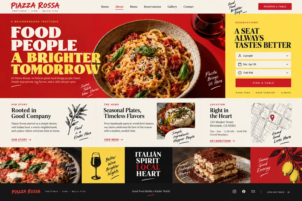 Restaurant website concept.